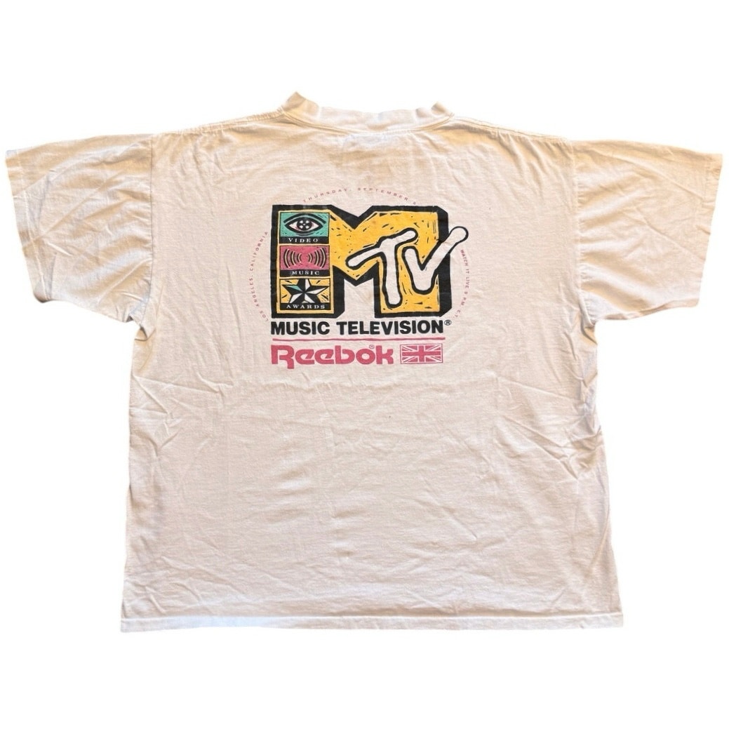 Vintage 90s Reebok 1991 Mtv Awards TShirt Osfa Video Music Awards Moonman